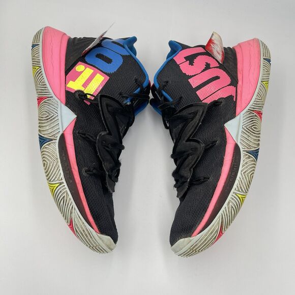 Nike Kyrie 5 Just Do It MENS SIZE 8 AO2918-003 Black Multi Neon Pink Blue Yellow - Picture 11 of 11
